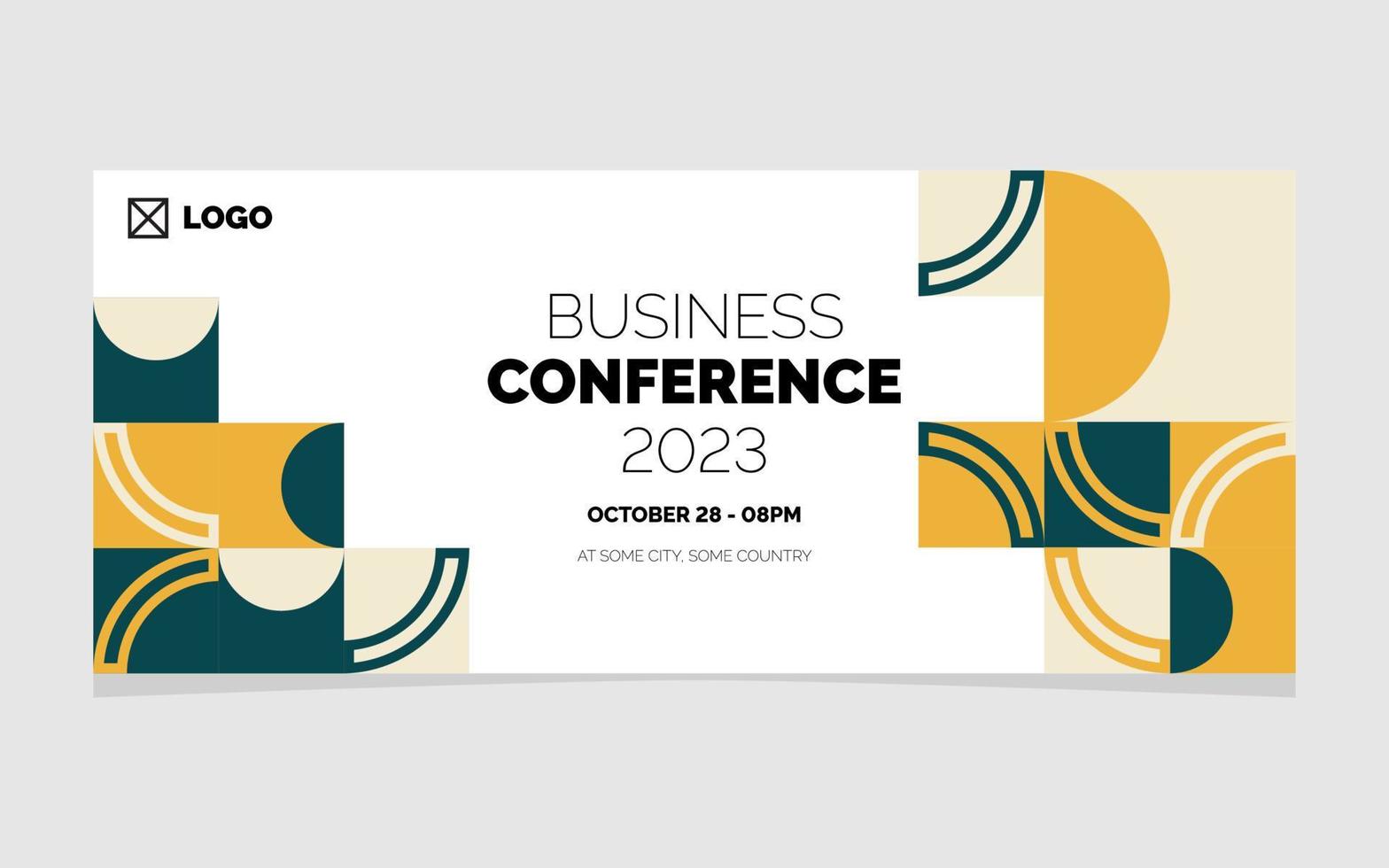 Business Conference 2023 Geometric Banner Design vector