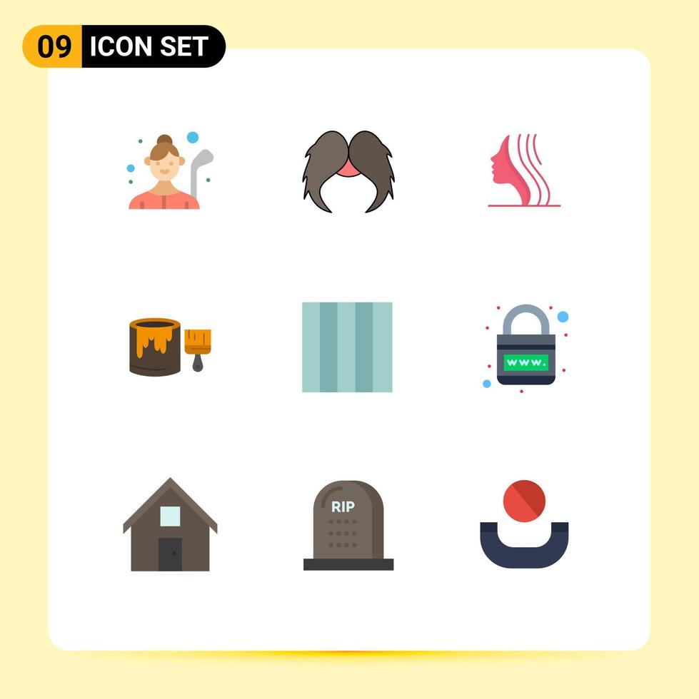 9 Creative Icons Modern Signs and Symbols of painting bucket male brush girl Editable Vector Design Elements