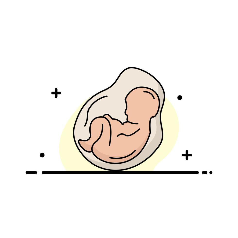 Baby pregnancy pregnant obstetrics fetus Flat Color Icon Vector
