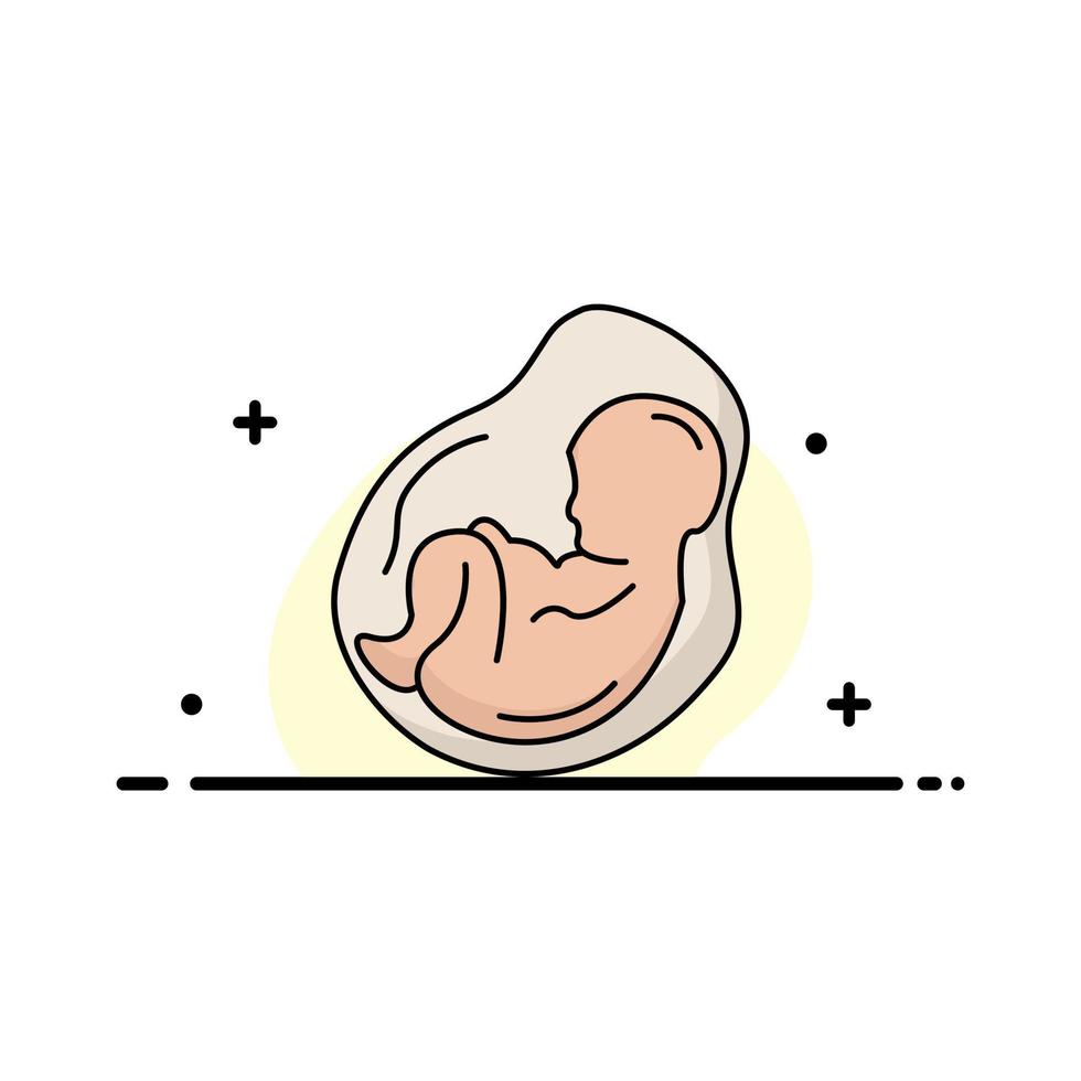 Baby pregnancy pregnant obstetrics fetus Flat Color Icon Vector