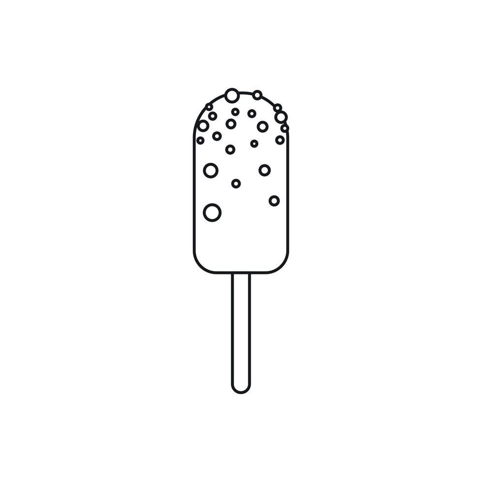 icono de helado, estilo de contorno vector