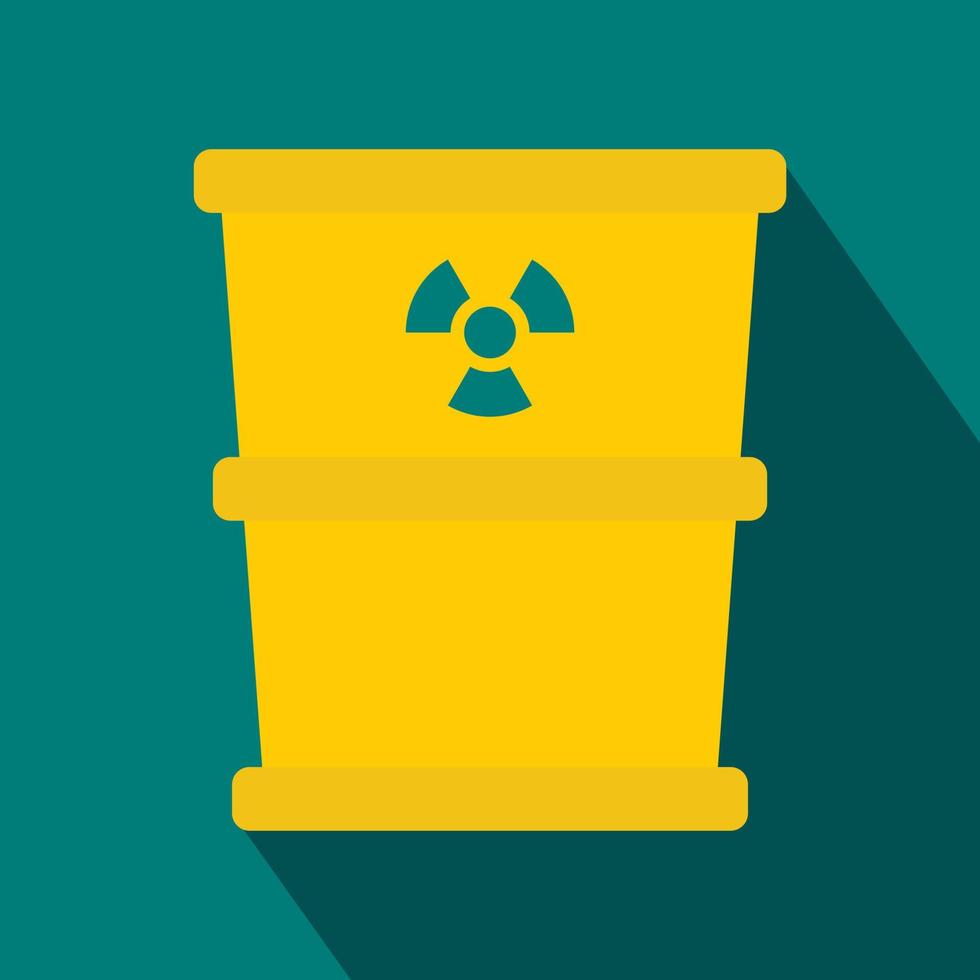 Bucket for hazardous waste icon, flat style vector