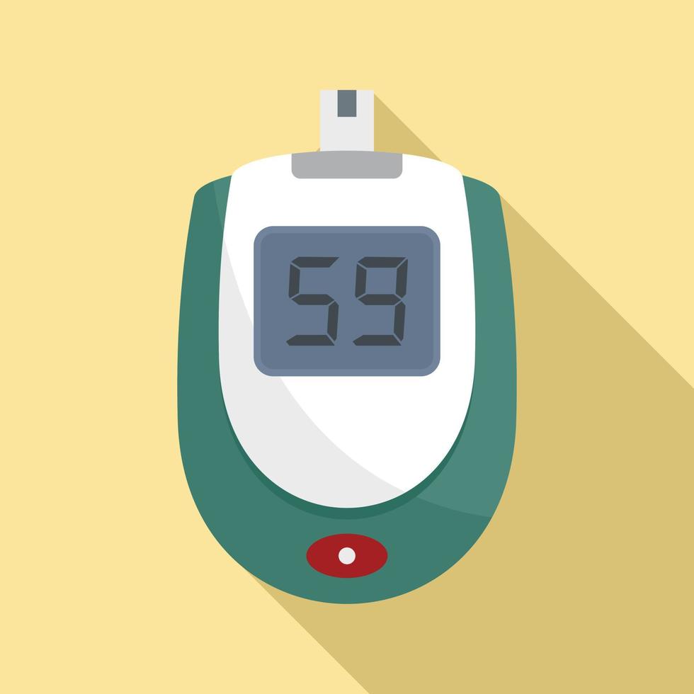 Blood glucose level icon, flat style vector