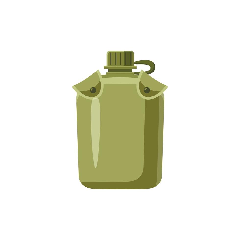 Military flask icon, cartoon style vector