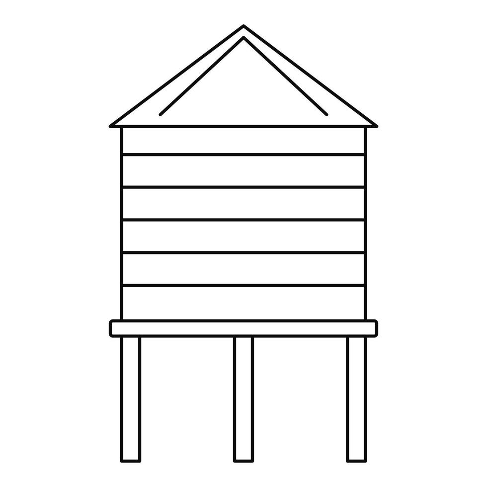 icono de la torre de agua de la granja, estilo de esquema vector