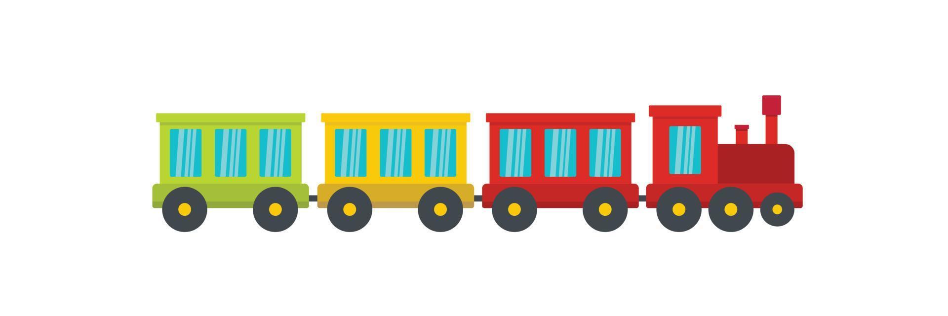 Passenger train icon, flat style. vector