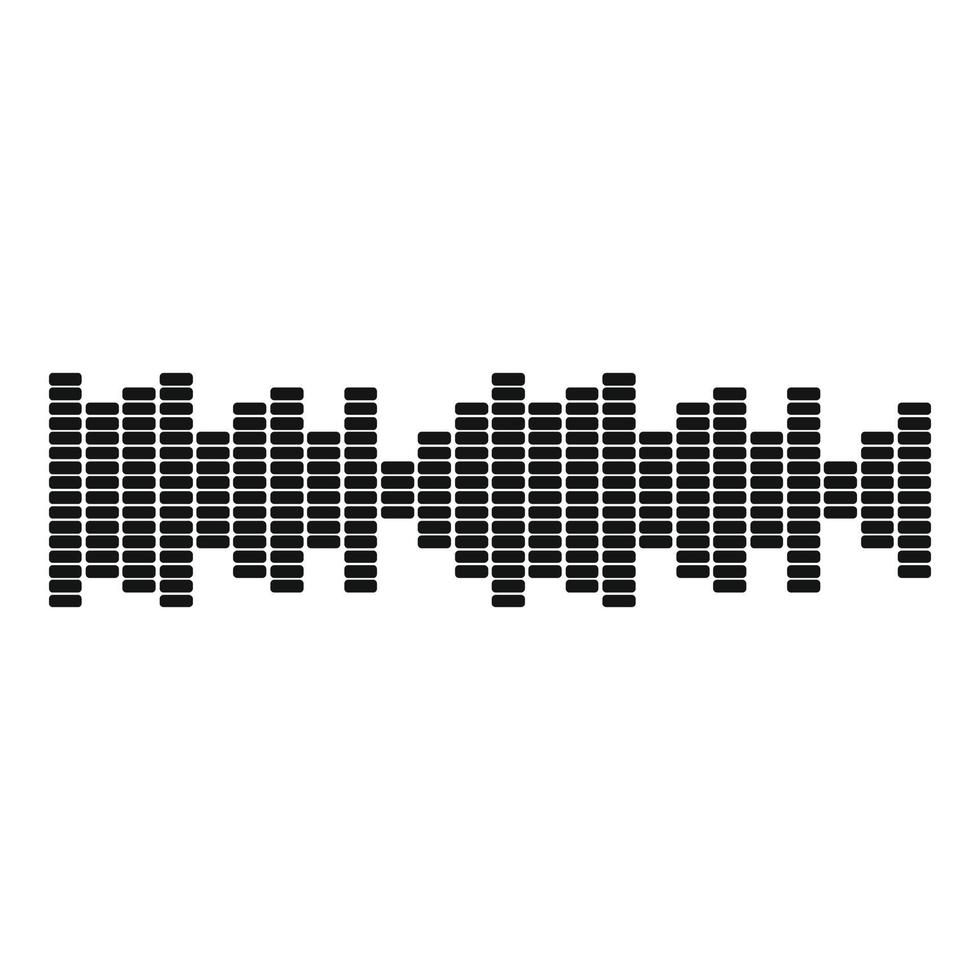 Equalizer sound icon, simple black style vector