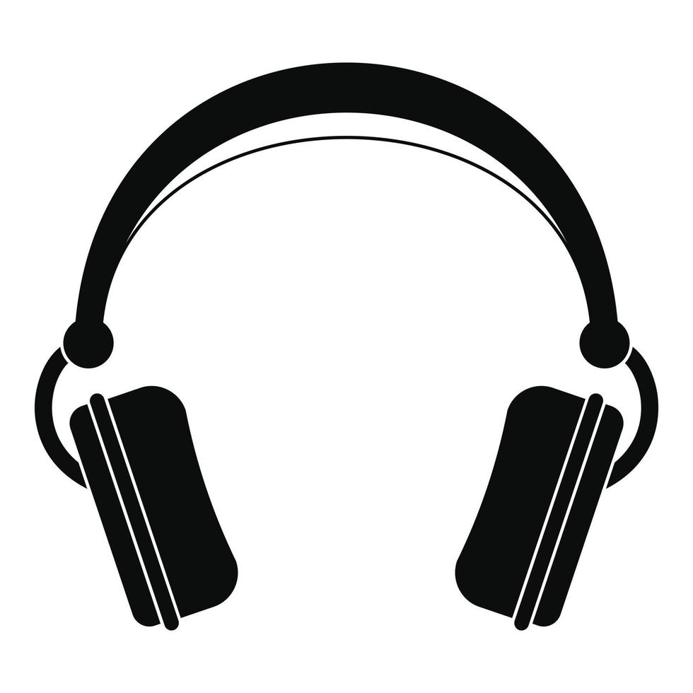 icono de auriculares dj, estilo simple vector