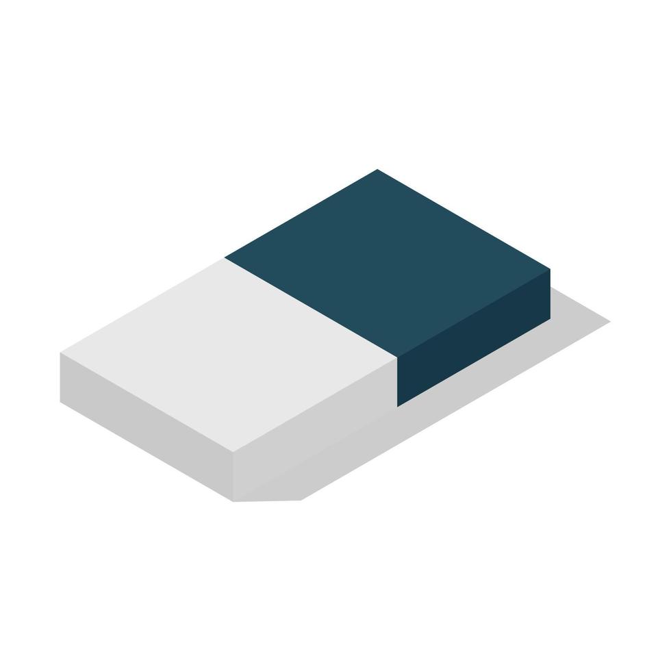 Double part school eraser icon, isometric style vector
