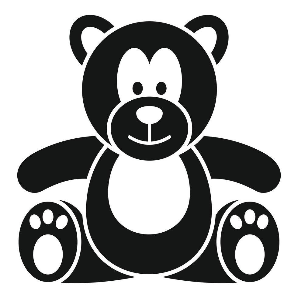 icono de oso de peluche, estilo simple vector