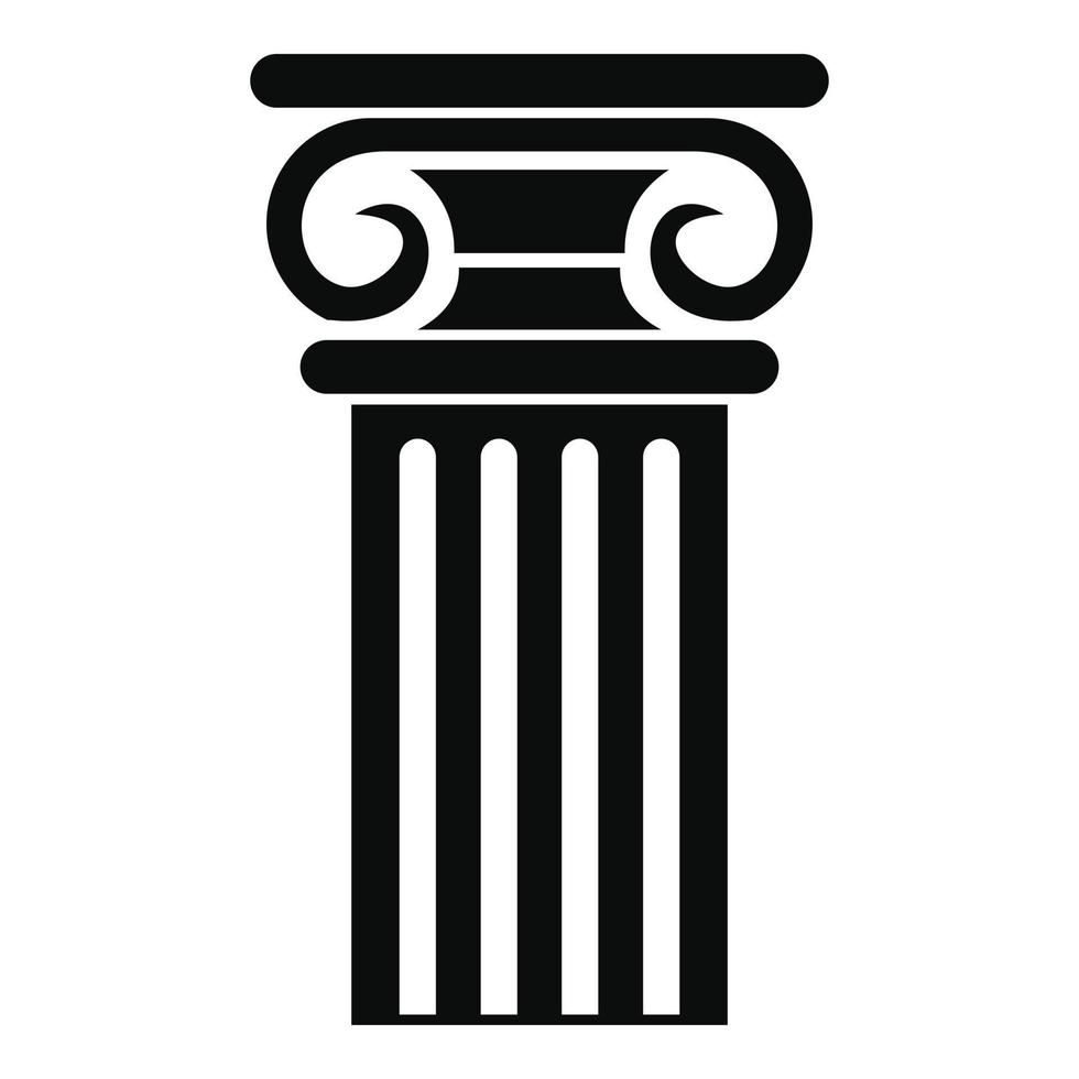 icono de columna griega, estilo simple vector