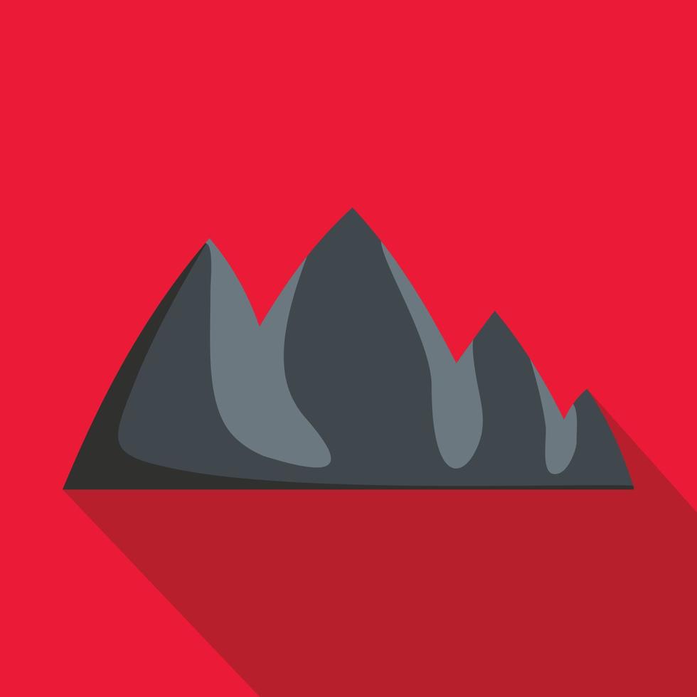 icono de escalada en roca, estilo plano. vector