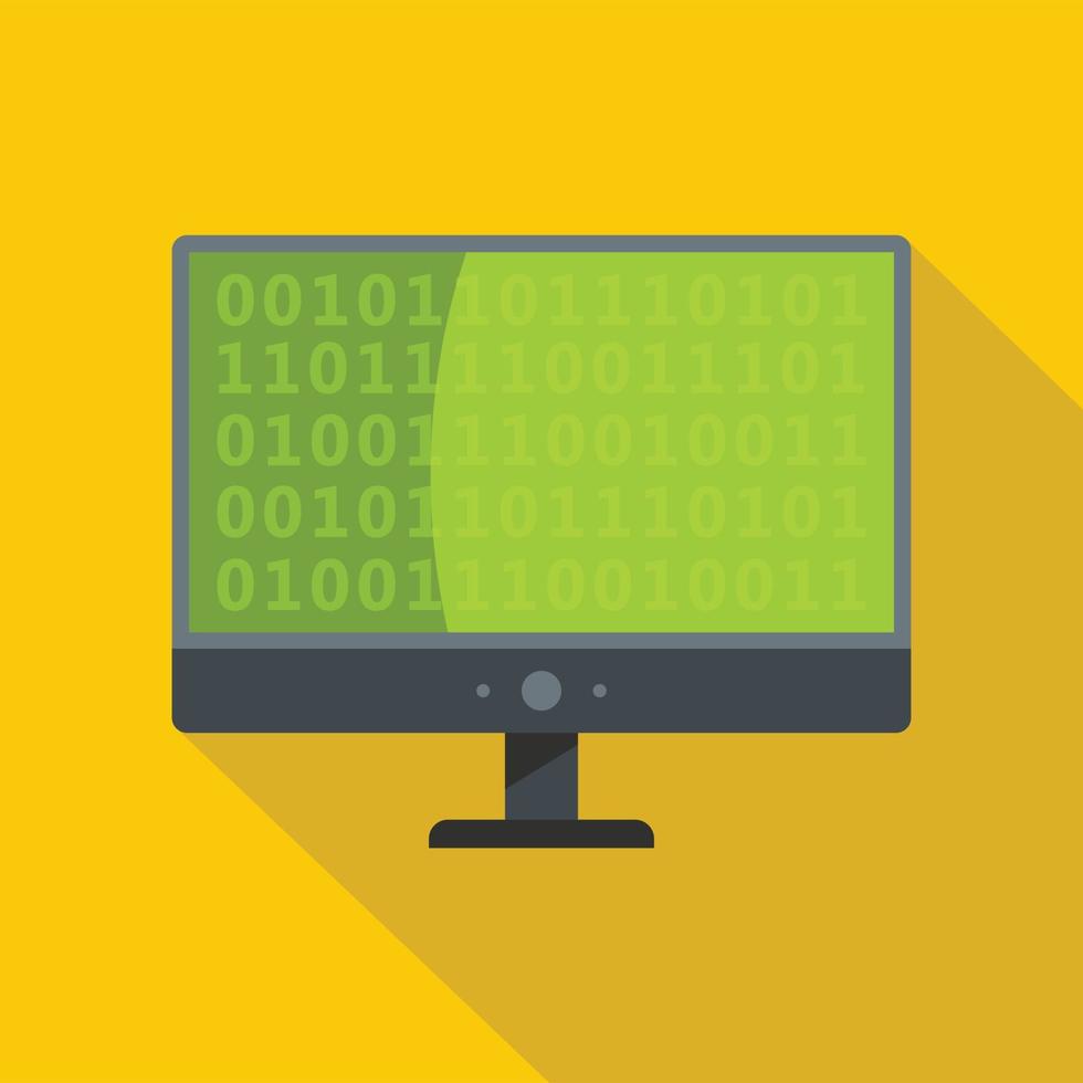 Code icon, flat style vector