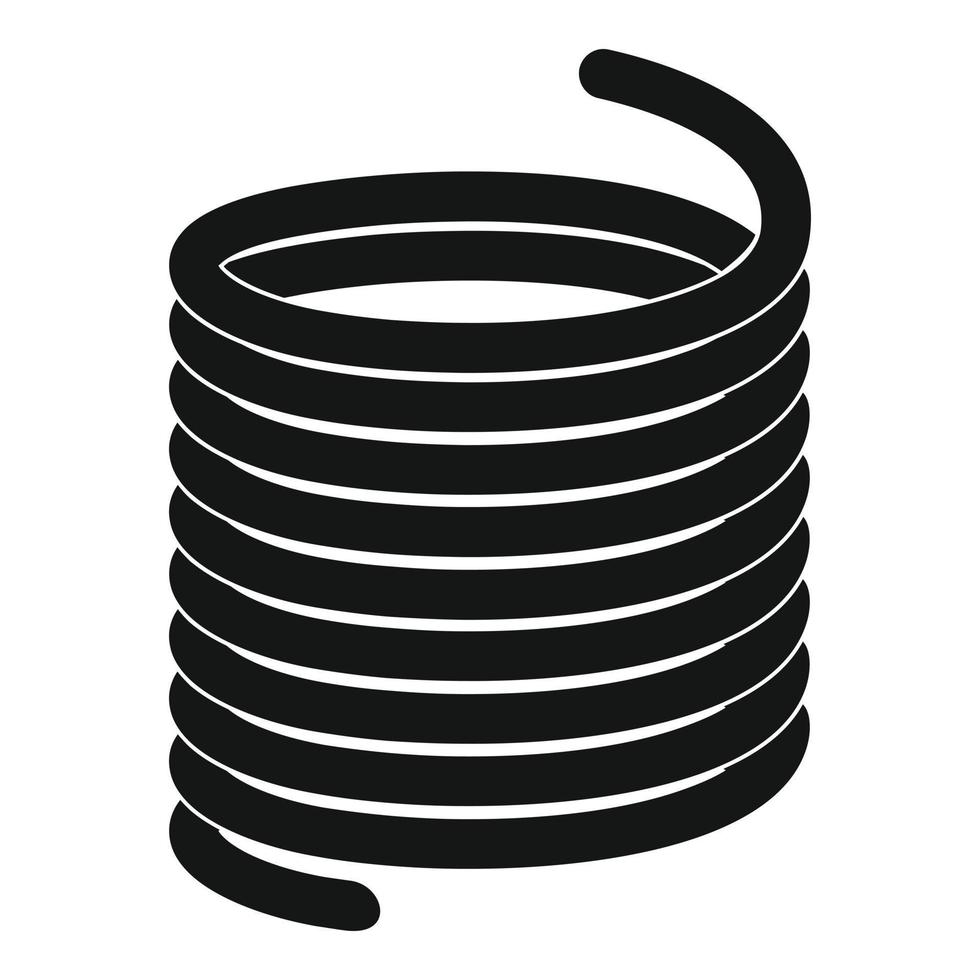 Metal spring coil icon, simple style vector