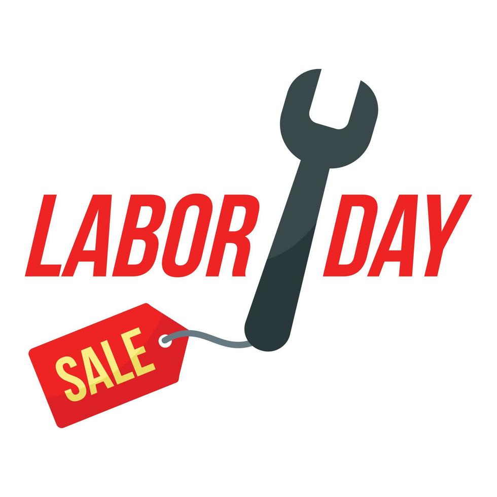 Key tool labor sale logo icon, flat style vector