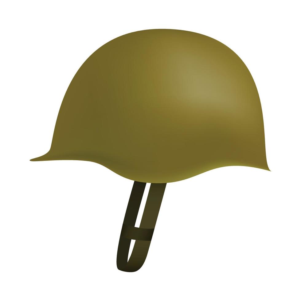 Side of army helmet mockup, realistic style vector