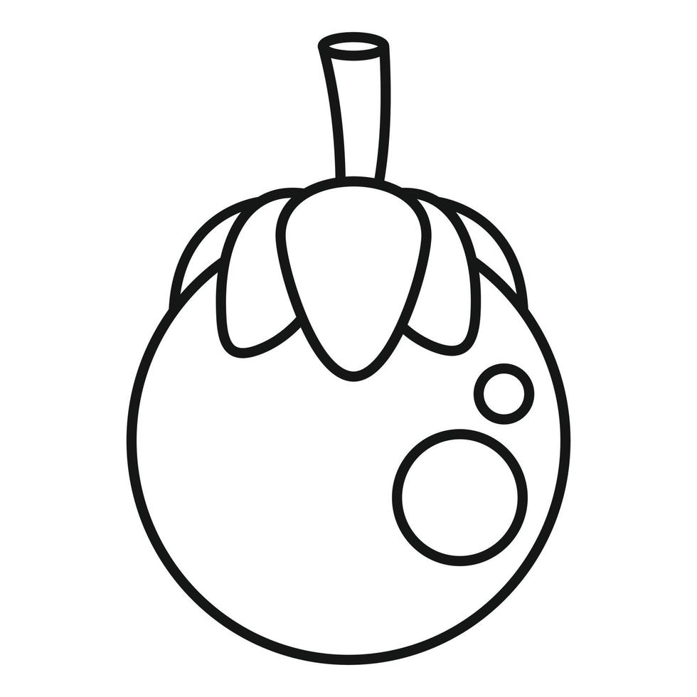 Mangosteen icon, outline style vector