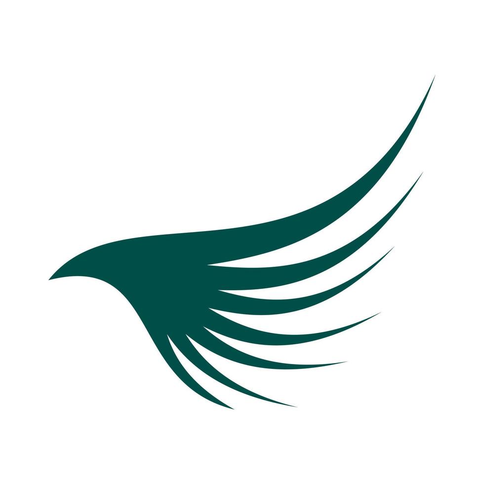icono de ala verde, estilo plano vector