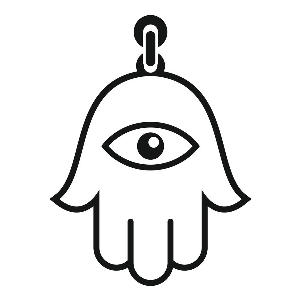 Hamsa pendant icon, simple style vector