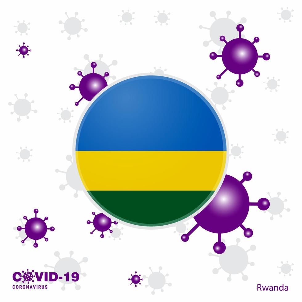 Pray For Rwanda COVID19 Coronavirus Typography Flag Stay home Stay Healthy Take care of your own health vector