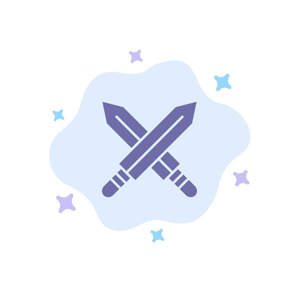 Sword Fencing Sports Weapon Blue Icon on Abstract Cloud Background vector