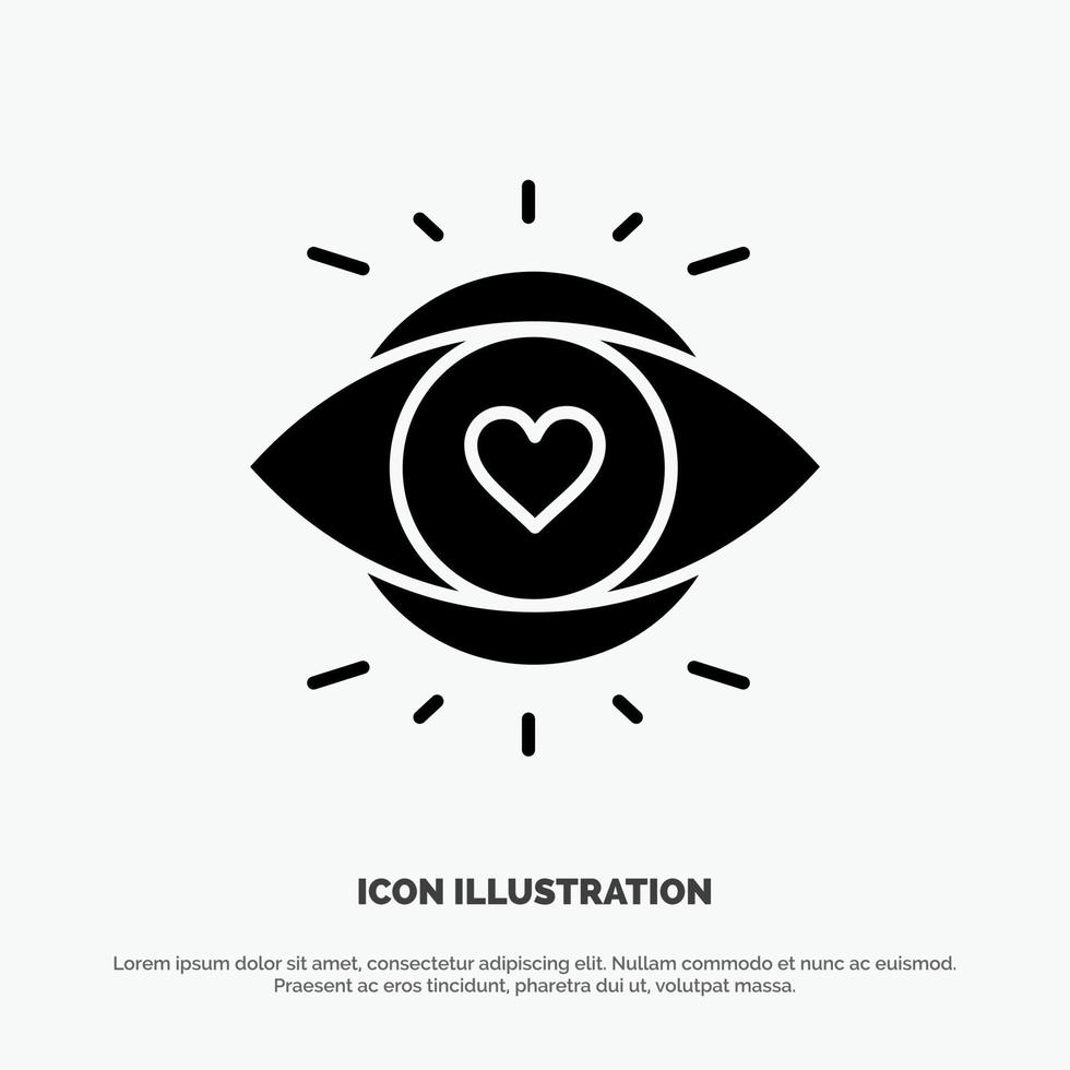 Eye Eyes Education Light solid Glyph Icon vector