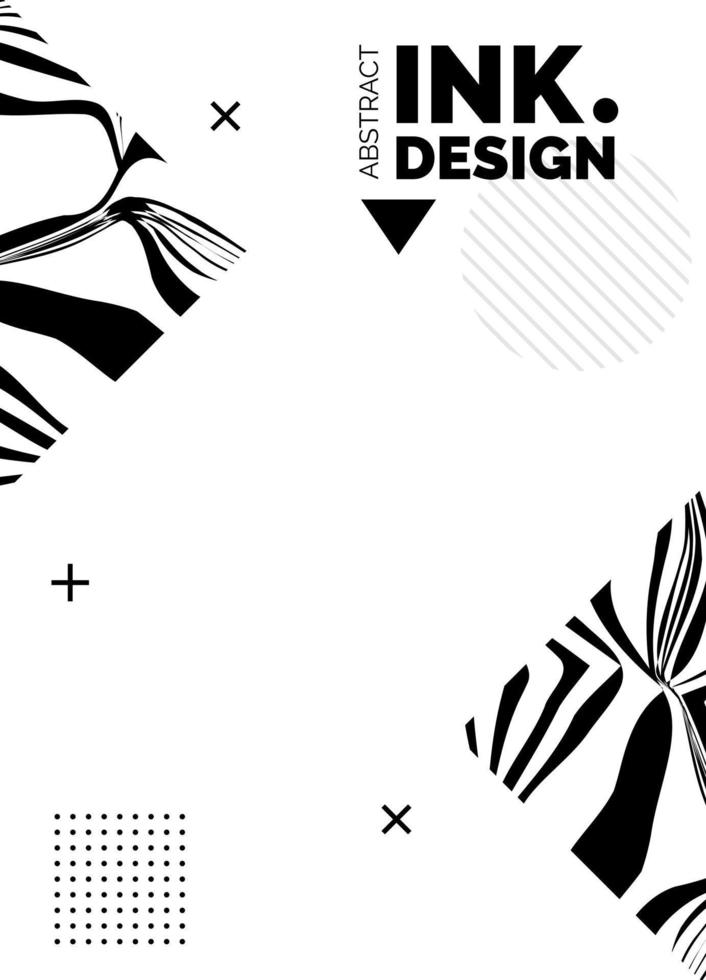 Black Lines Poster Template. Trendy abstract wavy backgrounds vector