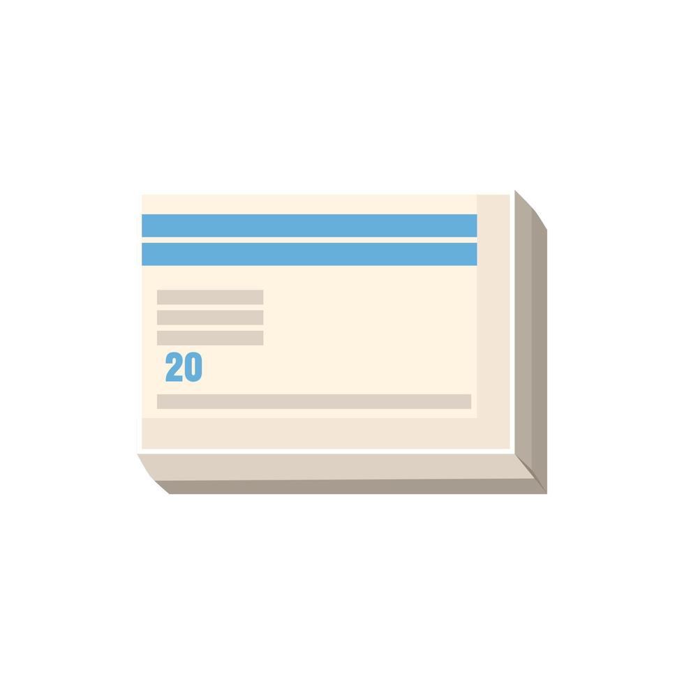 Medical pill box with blue label icon vector
