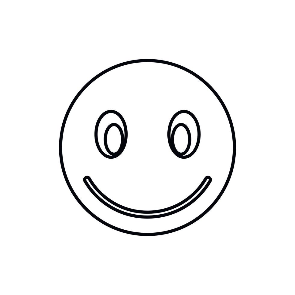 Smiling emoticon icon, outline style vector