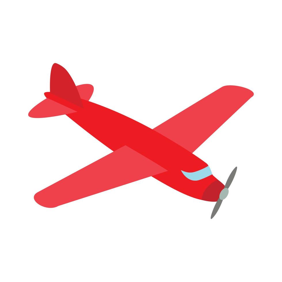 Red plane icon, isometric 3d style vector