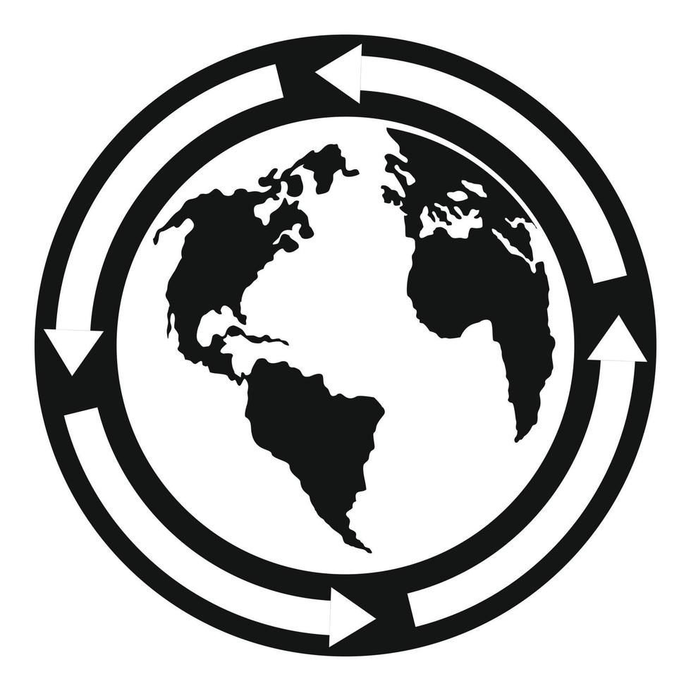 Earth icon, simple style. vector