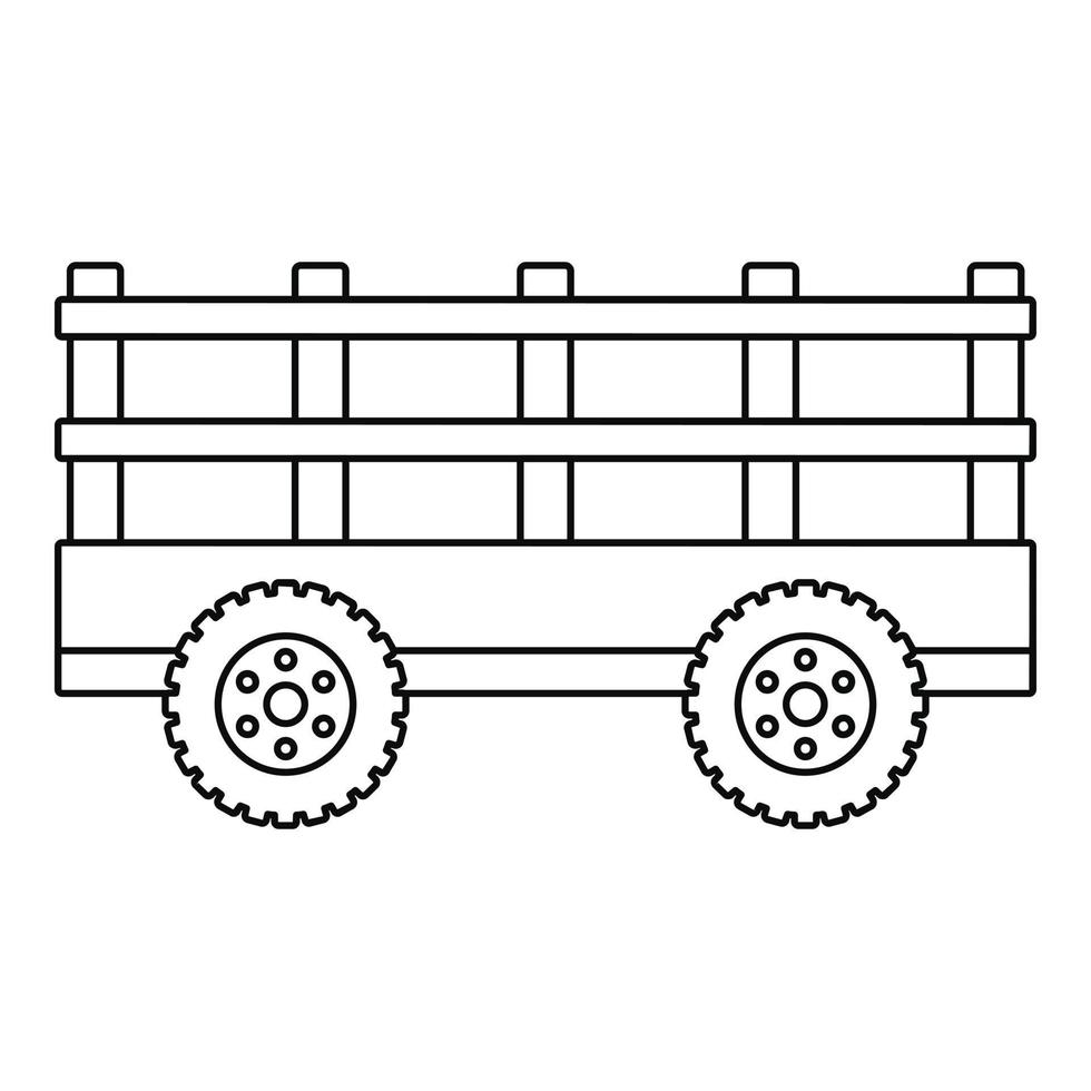 Trail tractor icon, outline style vector
