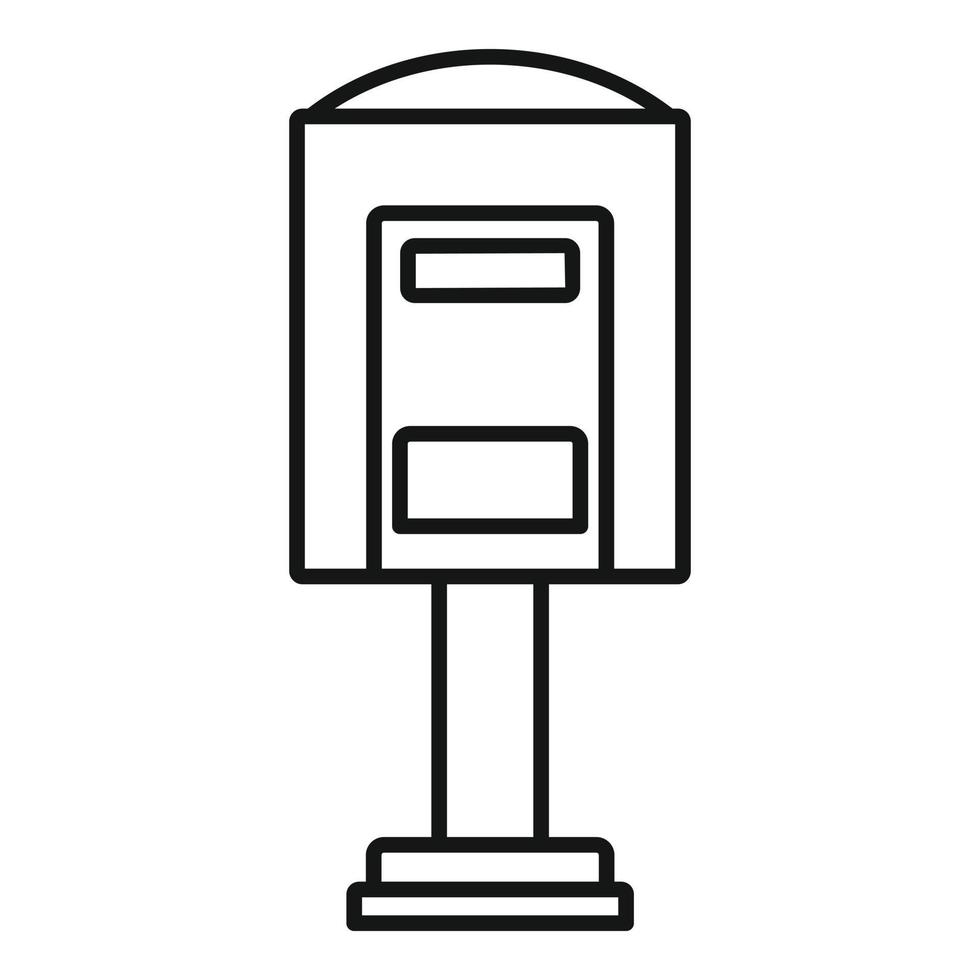 Red street mailbox icon, outline style vector