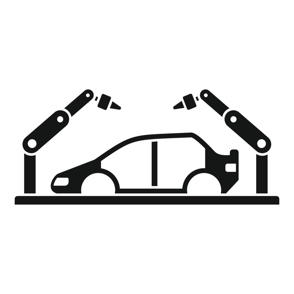 Robot car assembly icon, simple style vector