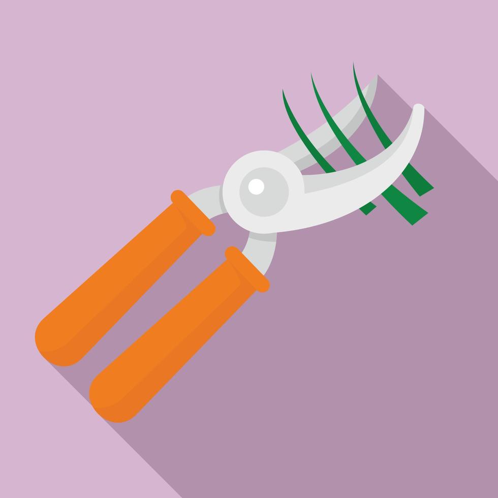 Garden scissors icon, flat style vector