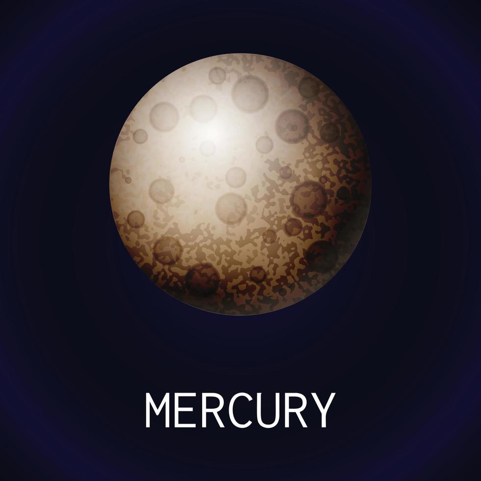 Mercury planet icon, cartoon style vector