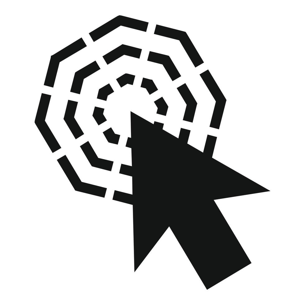 icono de clic del cursor de flecha, estilo negro simple vector