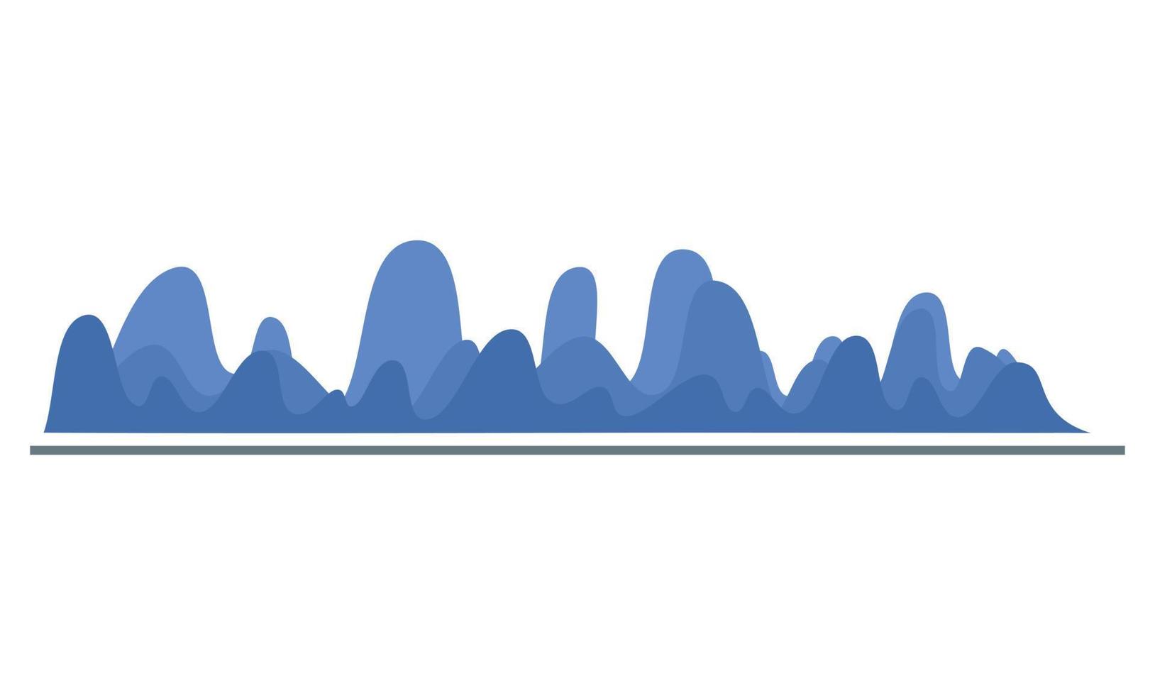 Wave diagram icon, flat style vector