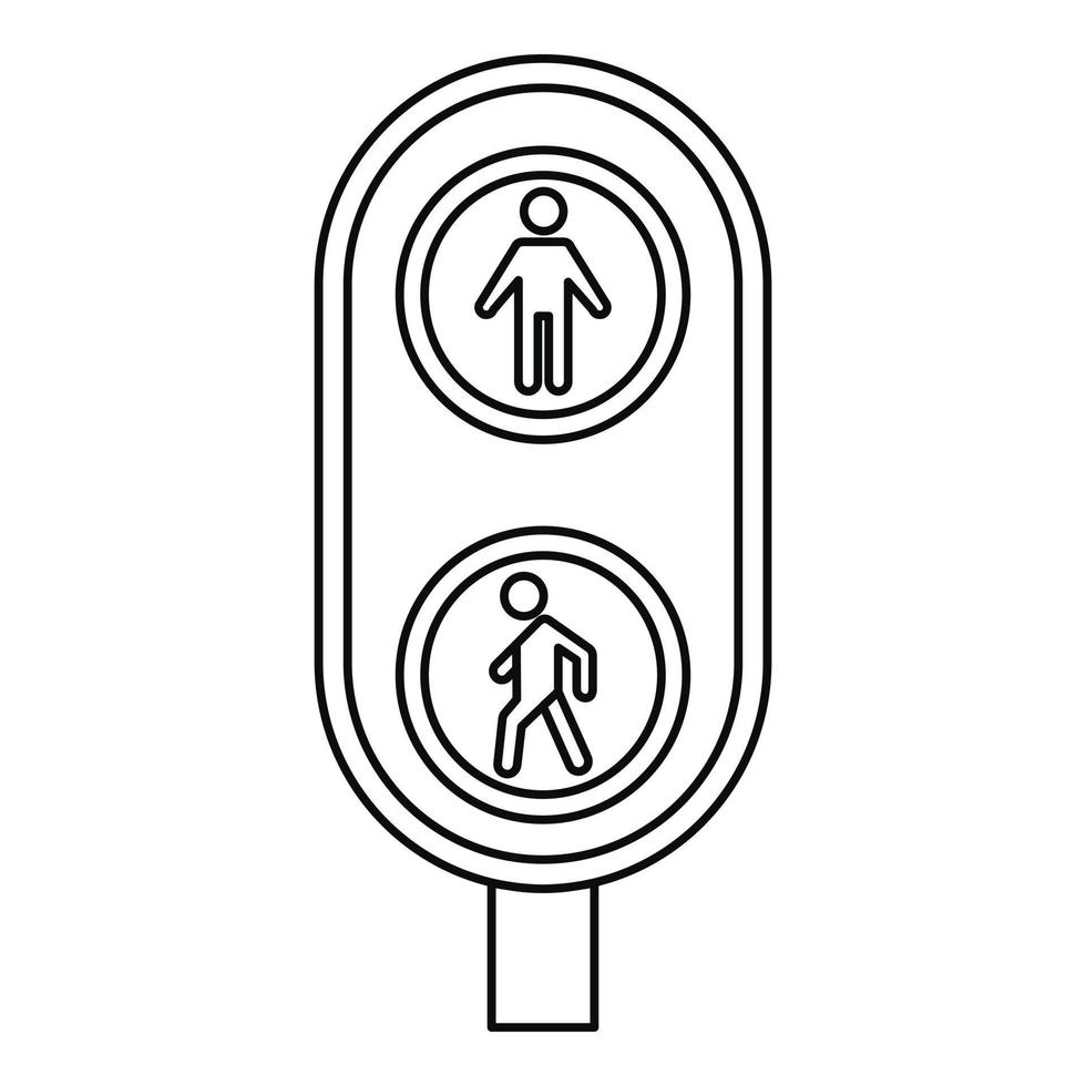 City pedestrian traffic lights icon, outline style vector