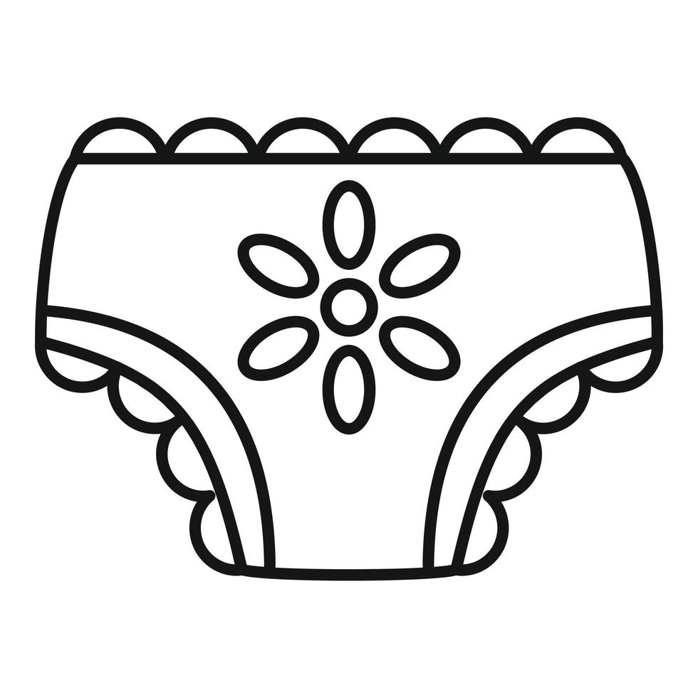 Baby girl nappy icon, outline style vector
