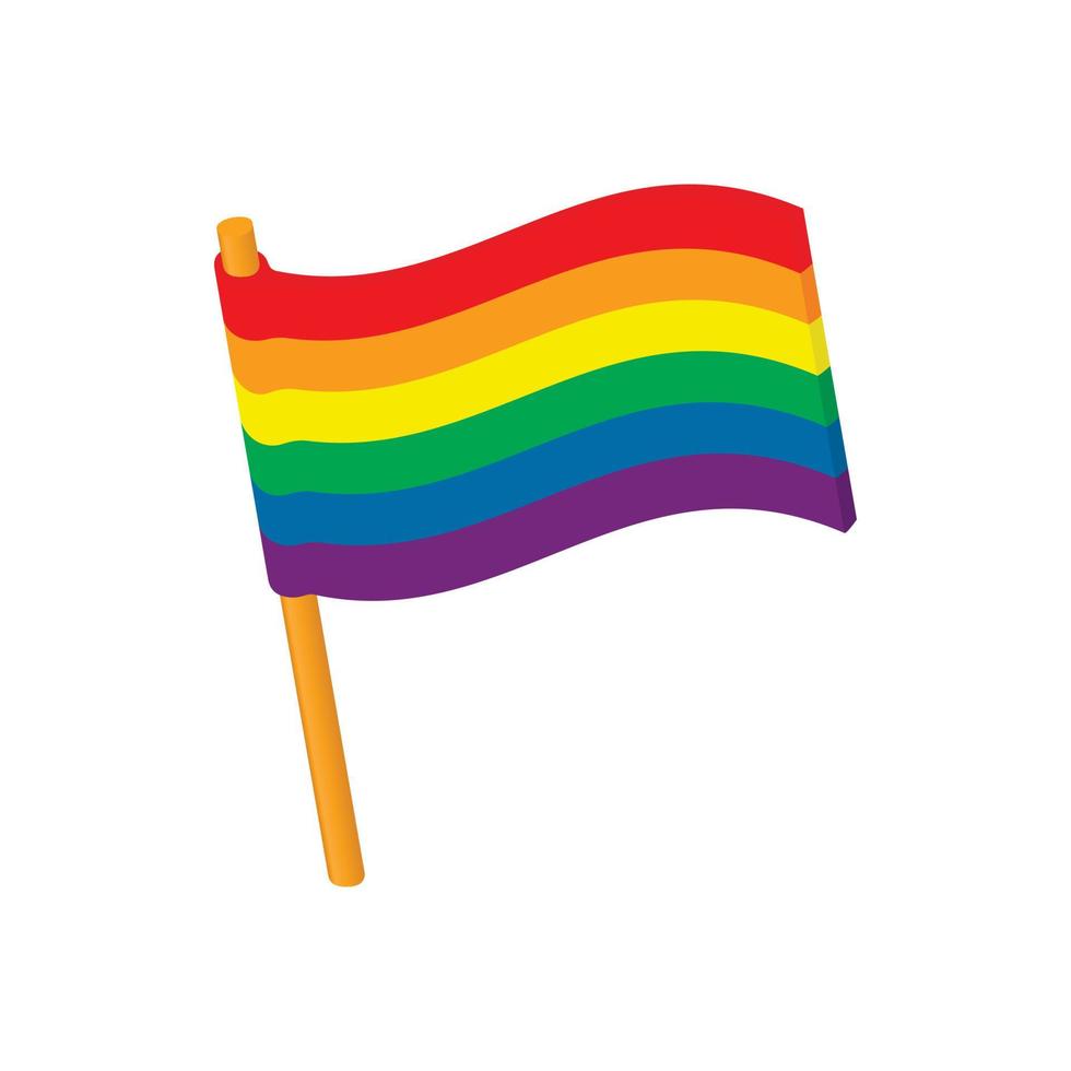 Flag LGBT icon, cartoon style vector