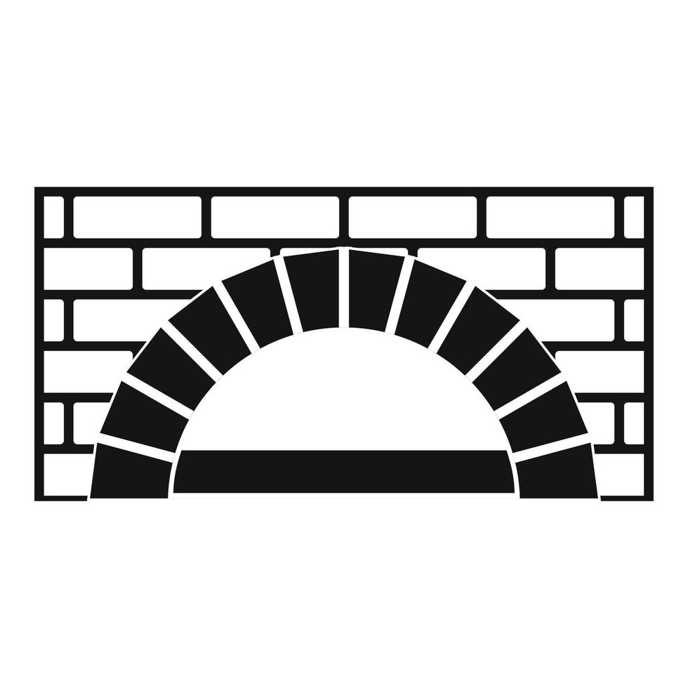 Brick oven icon, simple style vector