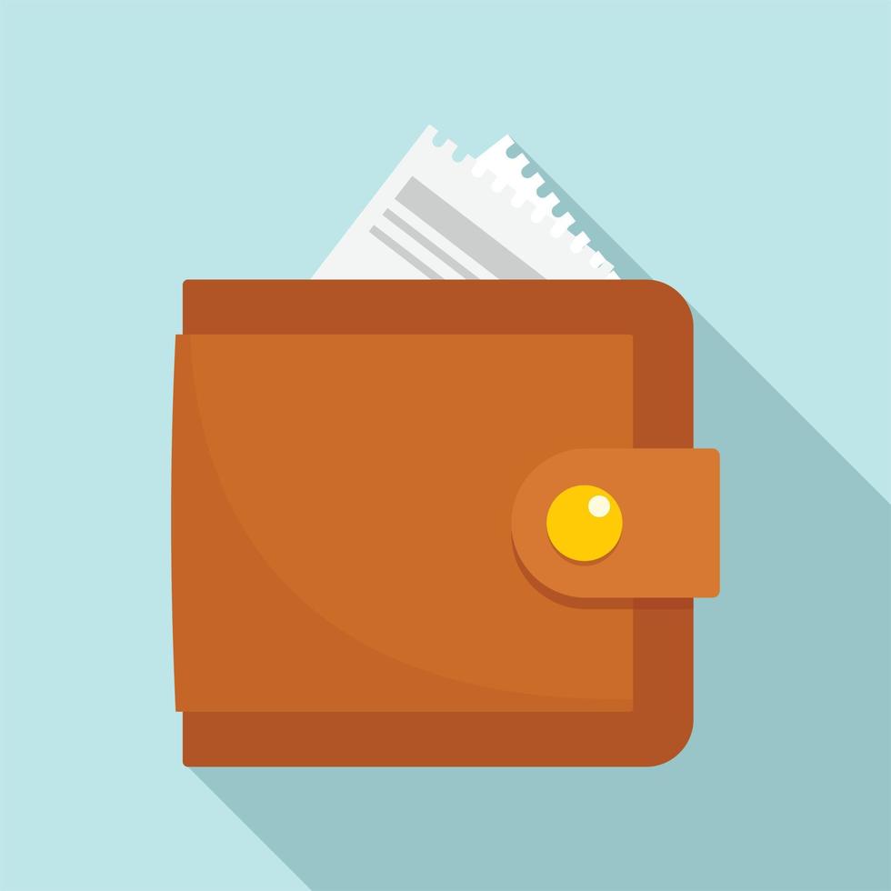 Money wallet icon, flat style vector