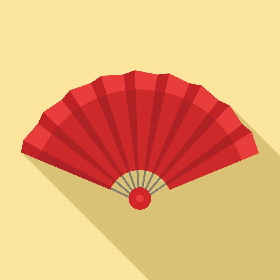 Folded hand fan icon, flat style vector