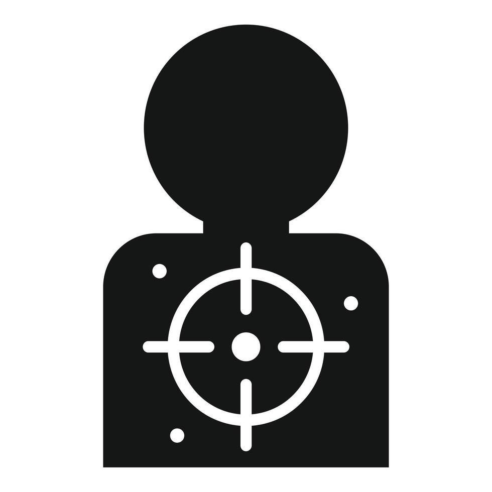 Target man silhouette icon, simple style vector