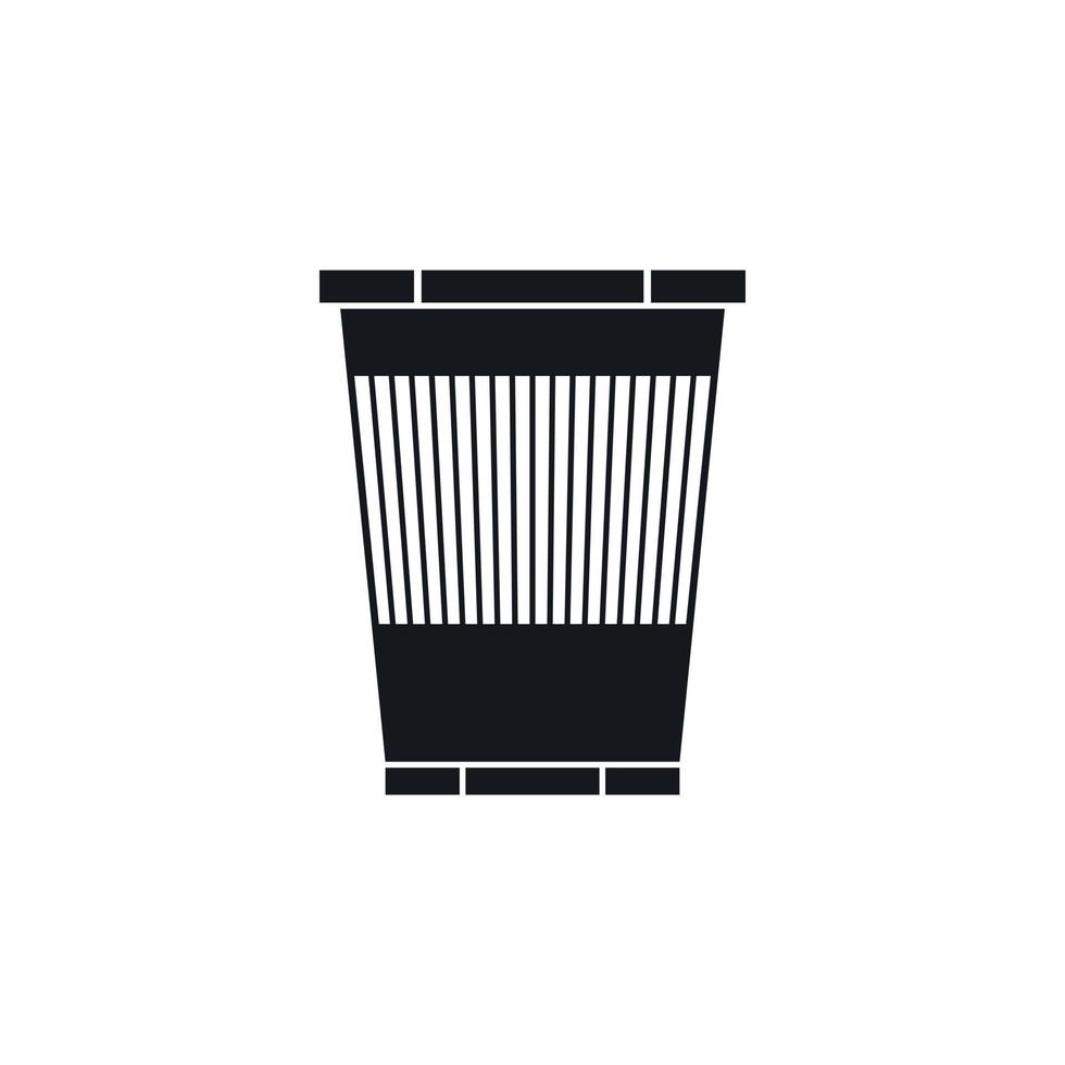 Trash can icon, simple style vector