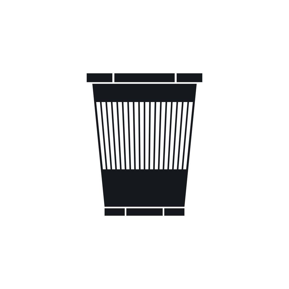 Trash can icon, simple style vector