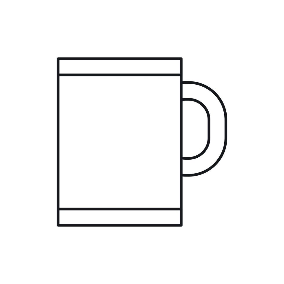 icono de taza de té, estilo de esquema vector