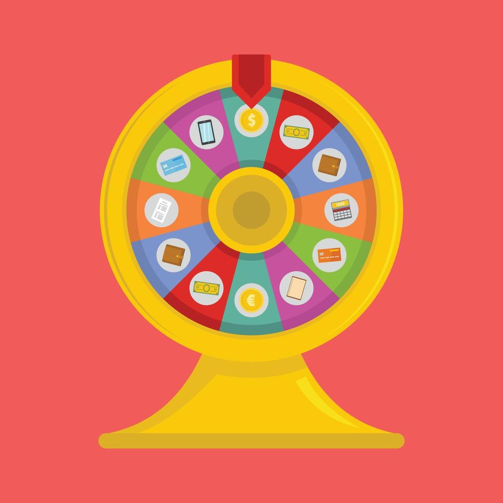 Lucky wheel icon, flat style vector