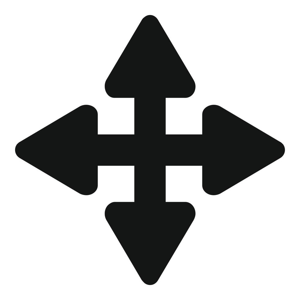 Cursor displacement element icon, simple black style vector